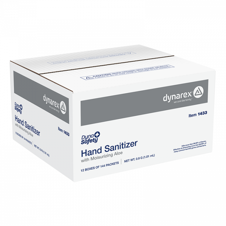 Dynarex Hand Sanitizer with Moisturizing Aloe, 0.9g Packets