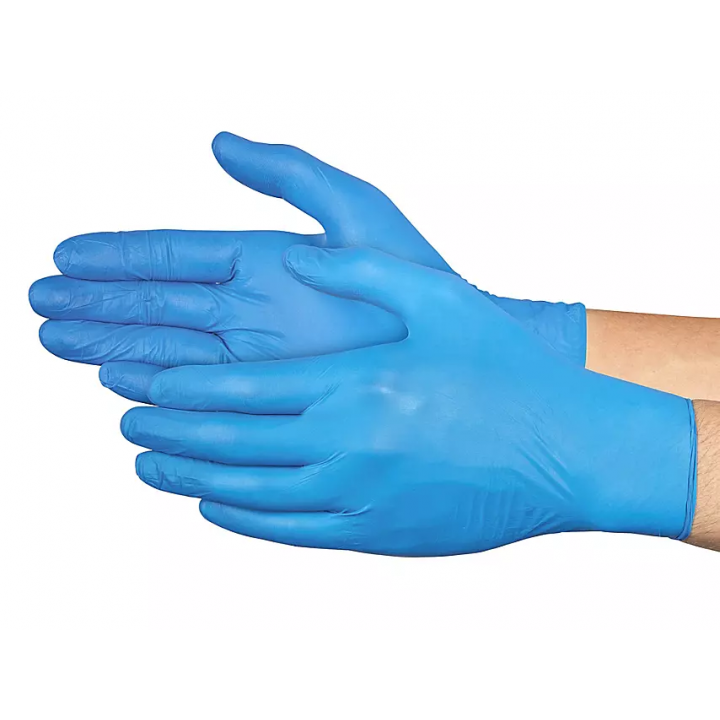 Safe-Touch Blue Nitrile Exam Gloves, Powder-Free (Small)