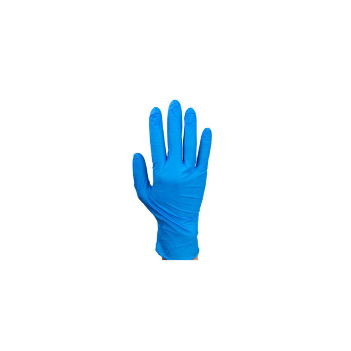 Safe-Touch Blue Nitrile Exam Gloves, Powder-Free (Medium)