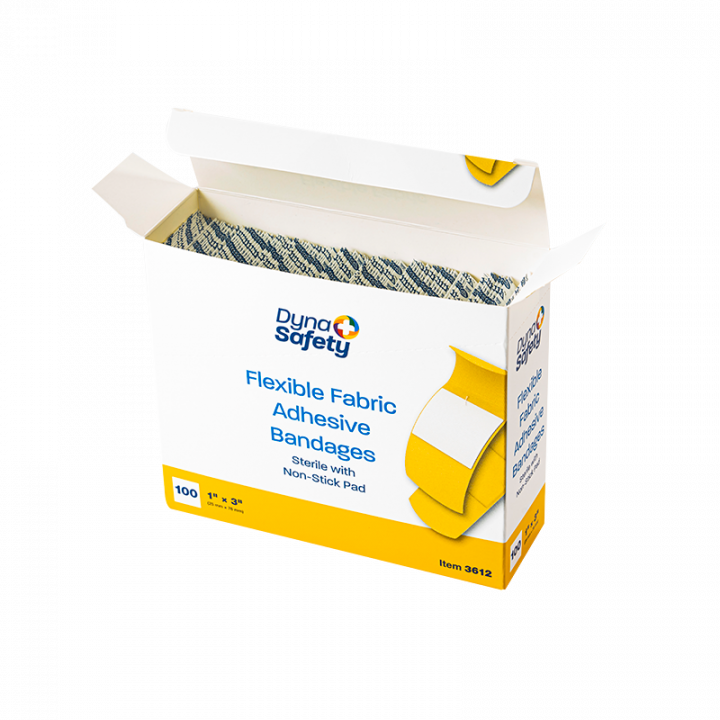 Dynarex  Knuckle Adhesive Bandages, Heavy Woven Cloth, 1-1/2" x 3" - 100pcs per box