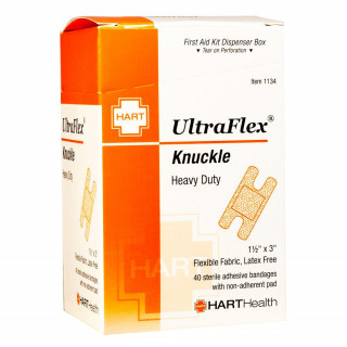 UltraFlex, Knuckle Adhesive Bandages, Heavy Woven Cloth, 1-1/2" x 3" - 40pcs per box