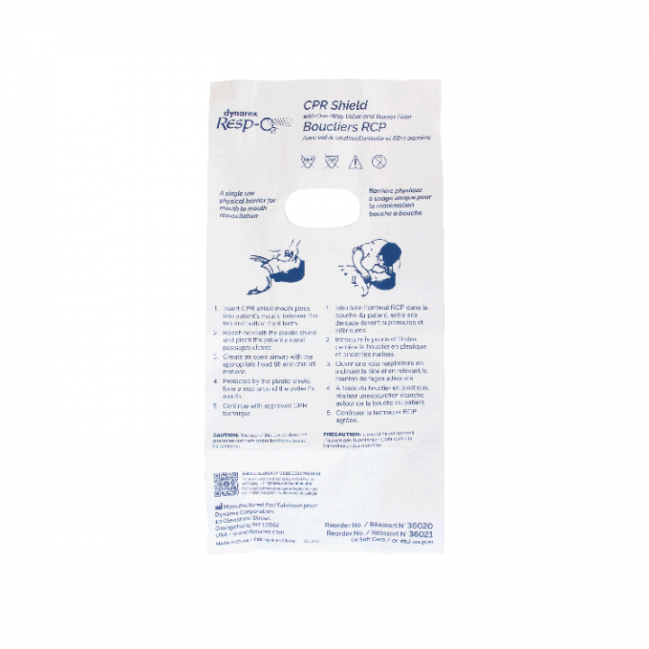 Dynarex CPR Face Shield with One-Way Valve & Barrier Filter – Model 36020