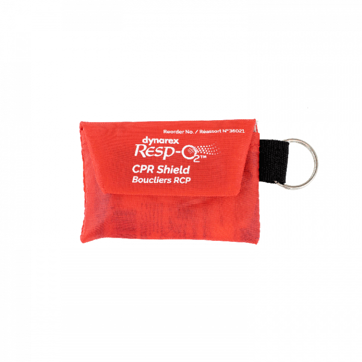 Dynarex 36021 CPR Face Shield in Soft Case w/ One-Way Valve, Barrier Filter